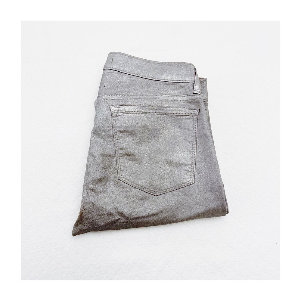 J. Brand Super Skinny Coat Silver Metallic Cigarette Pant SZ29